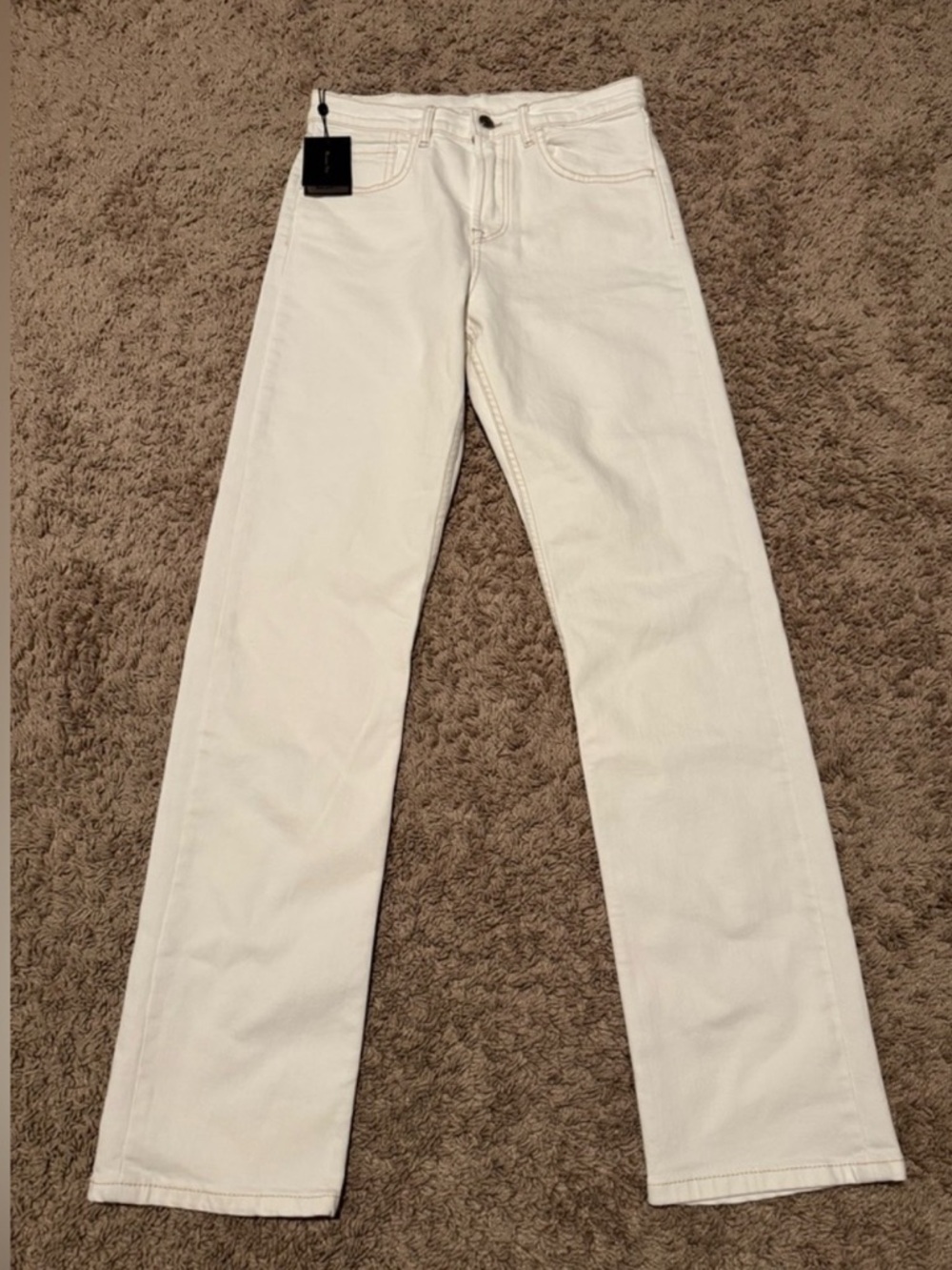 Massimo Dutti White Straight-Leg Jeans – Mid Rise, Size US 4 (NWT)